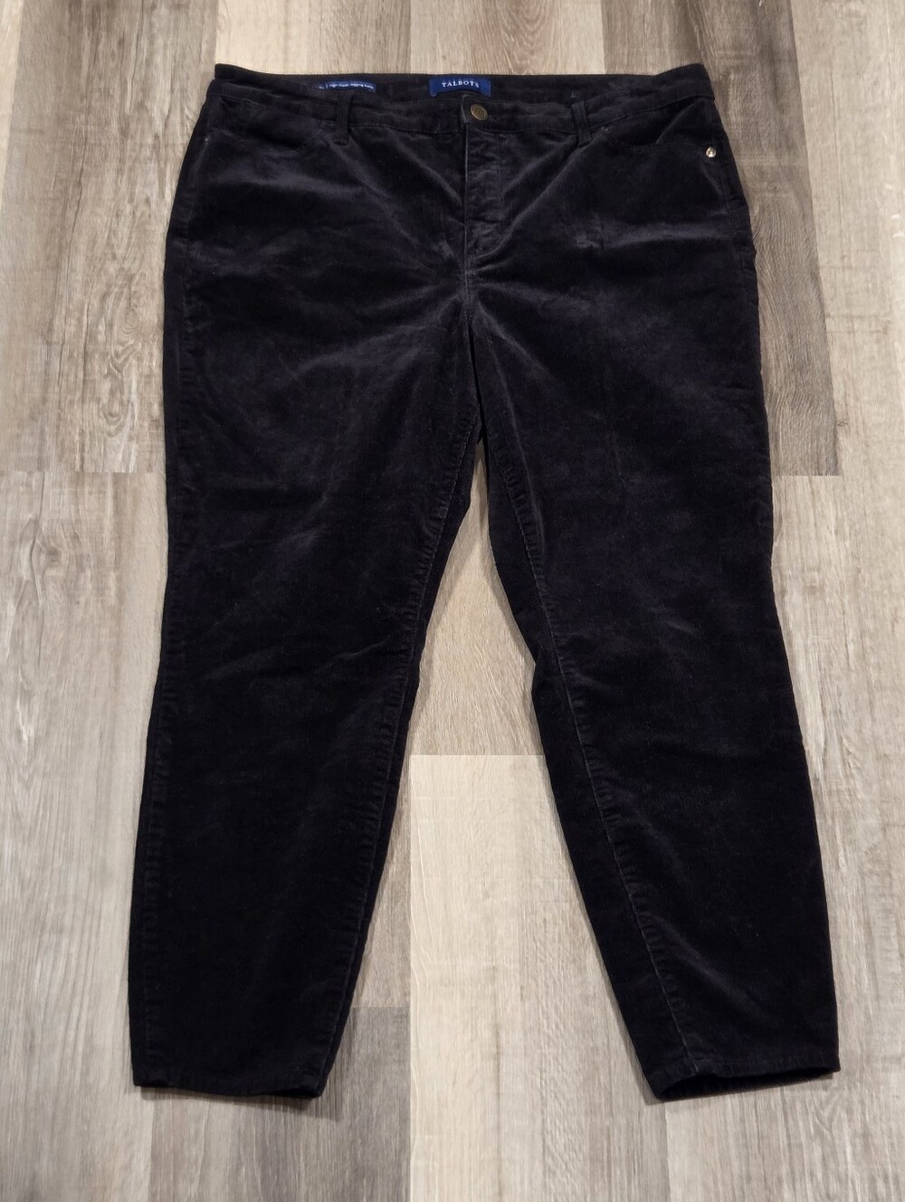 Talbots Black Corduroy High Rise Jegging Ankle 16P